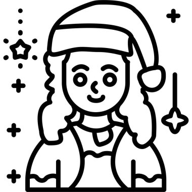 kız ikon vektör illüstrasyonu