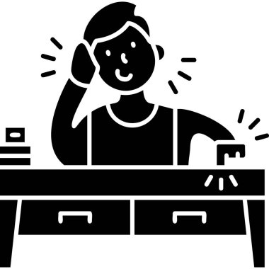 Kulaklıklı adam, vektör çizimi