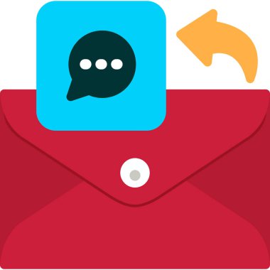 İleti düz vektör simgesi