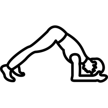 Kadın egzersiz yoga ikonu, taslak biçimi