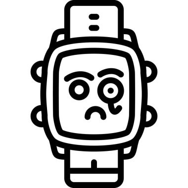 Şirin bir robotun karikatür çizimi