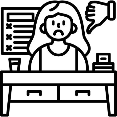 ofis çalışanı masa simgesi ana hatlarıyla