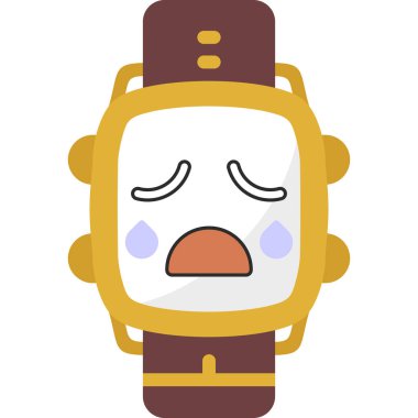 düz renk retro karikatür bir robot