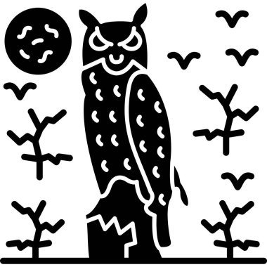 Baykuş baykuş simgesi katı biçimde