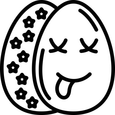 Komik yüzlü mutlu yumurta, resimleme, beyaz arka planda vektör.