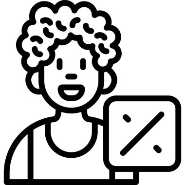 Kadın. Web simgesi basit illüstrasyon