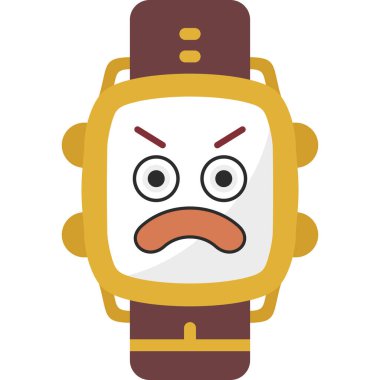 kızgın saat çizgi film vektör çizimi grafik tasarımı