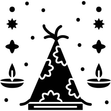 Geleneksel Noel sembollerinin basit vektör çizimi