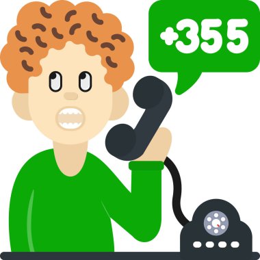 çağrı merkezi operatörü telefon, vektör, illüstrasyon ile konuşuyor