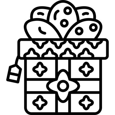 Sepet paskalya yumurtası simgesi taslak biçiminde