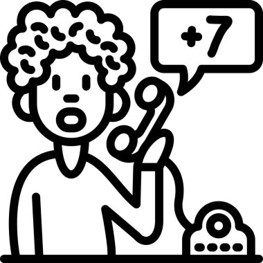 Cep telefonuyla konuşan bir kadının vektör çizimi.