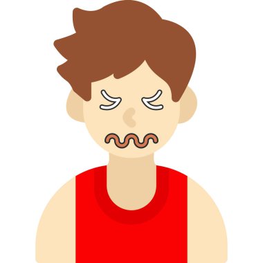 vektör illüstrasyonunun üzerinde bıyık tasarımı olan adam çizgi filmi