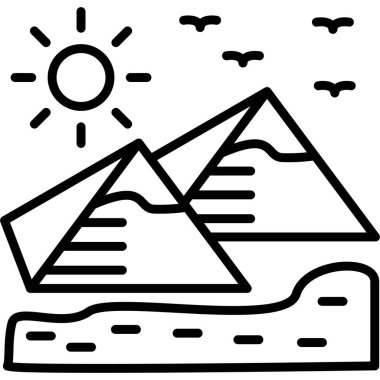 Çöl güneşi ikonu ana hatlarıyla