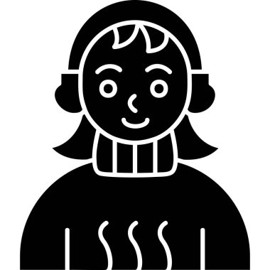 avatar kadın simgesi katı stil