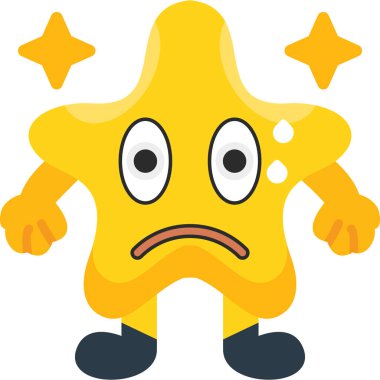 hüzünlü çizgi film karakteri, vektör, illüstrasyon