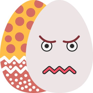 Sevimli yüzlü kızgın bir yumurta. vektör illüstrasyonu.