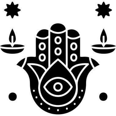 Sihirli lambayı mumla tutan el.