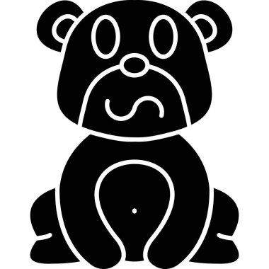 Hayvan ayı bebek simgesi katı bir şekilde