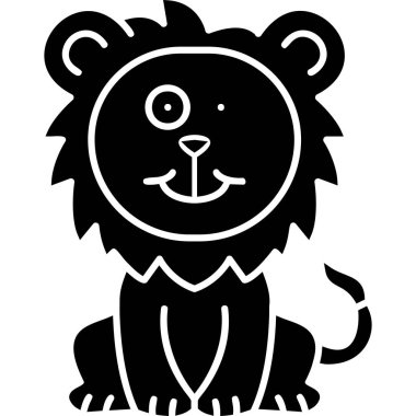 Sevimli aslan vektör tasarım karikatür