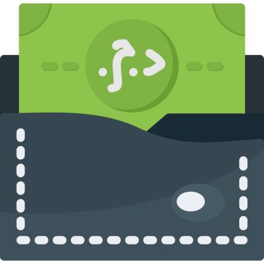 kart nakit para simgesi düz stil