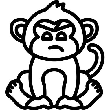 Maymun. Web simgesi basit illüstrasyon