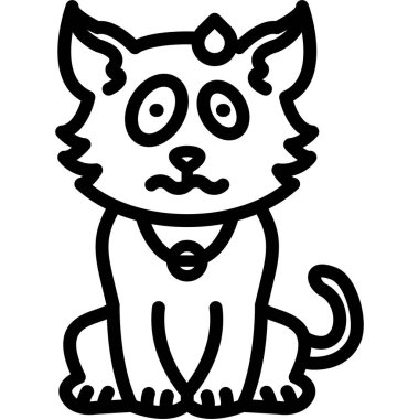 Şirin kedi çizgi film vektör çizim grafik tasarım