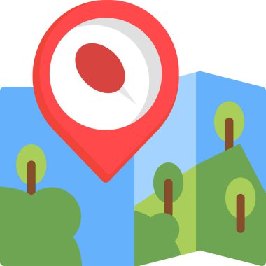 Haritalar ve navigasyon kategorisinde konum pin haritası gezinme simgesi