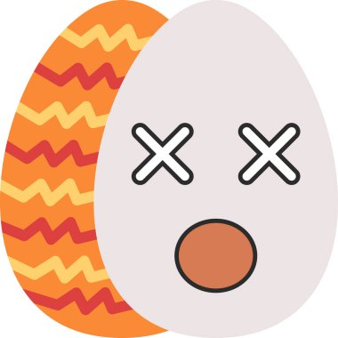 Paskalya yumurtası simgesi, vektör illüstrasyonu