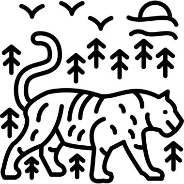 Hayvanlar vahşi yaşam ikonu ana hatlarıyla