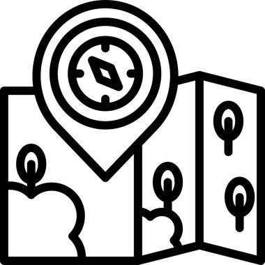 Bir harita simgesinin vektör illüstrasyonu