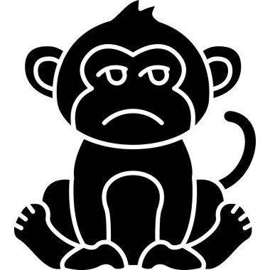 Maymun. Web simgesi basit illüstrasyon