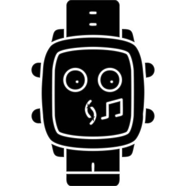 Mutlu bir ifadesi olan şirin bir çalar saatin çizgi film çizimi..