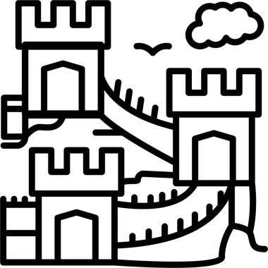 Şato. Web simgesi basit illüstrasyon