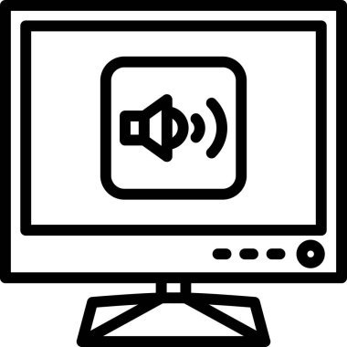 Ekran simgesini izle. Web için basit izleyici vektör simgeleri çizimi