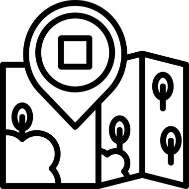 Harita simgesi, vektör illüstrasyonu