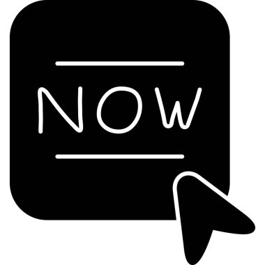 Şimdi. Web simgesi basit illüstrasyon
