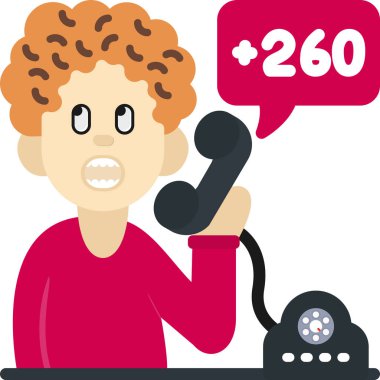 Konuşma balonu ve telefon simgesi olan çağrı merkezi operatörü