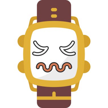 Alarm saat simgesi, vektör çizimi beyaz arkaplanda izole edildi