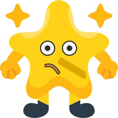 Yüzünde bir ifade olan bir çizgi film yıldızı.