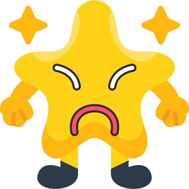 Üzgün yüz ifadesi simgesi, çizgi film tarzı