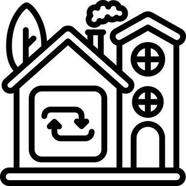 Eve. Web simgesi basit illüstrasyon