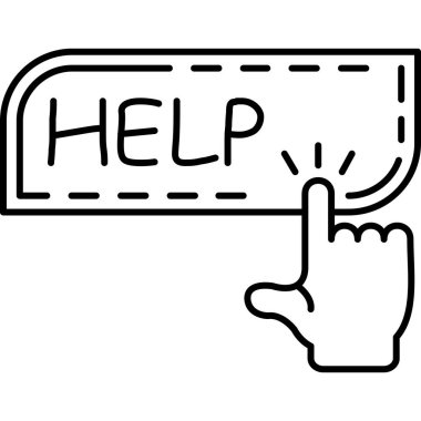 yardım simgesi, vektör illüstrasyonu