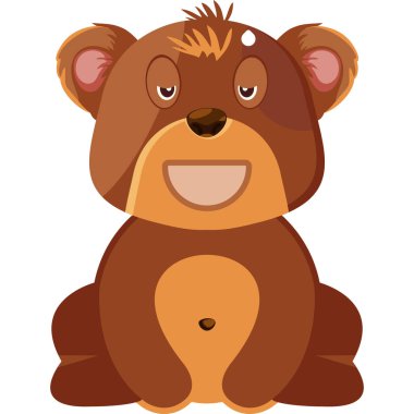 İzole edilmiş mutlu çizgi film ayısı. vektör çizimi tasarımı