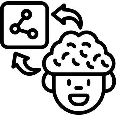 beyin ikonu vektör illüstrasyonu