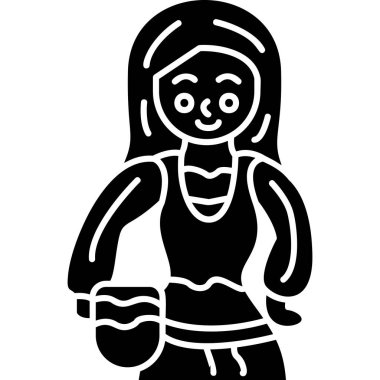 kız simgesi, vektör illüstrasyonu