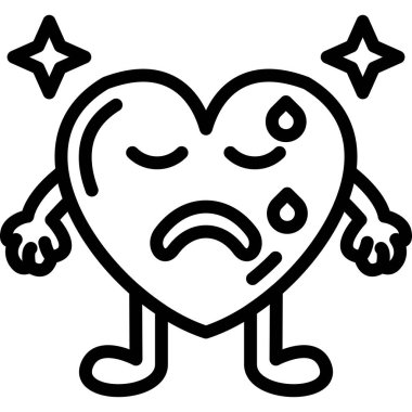 sinirli kalp simgesi simgesi ana hat biçiminde