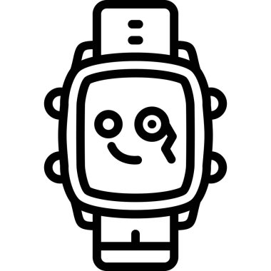 Akıllı saat simgesi ana hat vektörü. dijital teknoloji