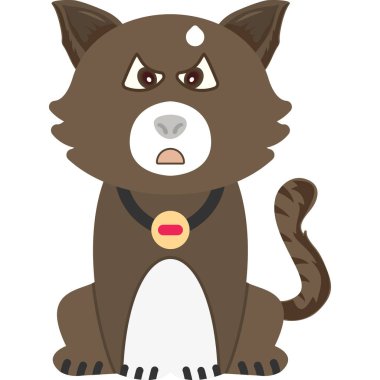 vektör çizim karikatür kızgın kedi