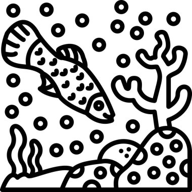 Şirin bir balığın siyah beyaz çizgileri