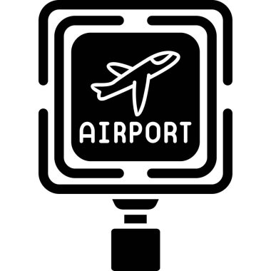 Havaalanı ikonu. Web için basit bir uçak vektör simgesi çizimi